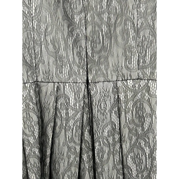 Zara Women’s White Black Floral Lace Sheer Top Upper Neck Zip Up Dress Size L - Picture 8 of 14